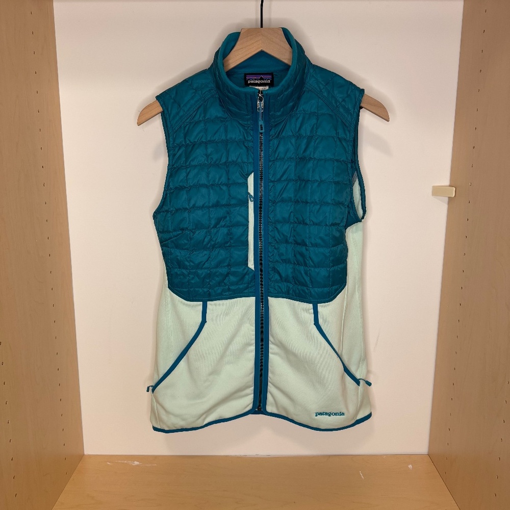 PATAGONIA HYBRID DOWN VEST STY31315 TEAL WOMENS MEDIUM